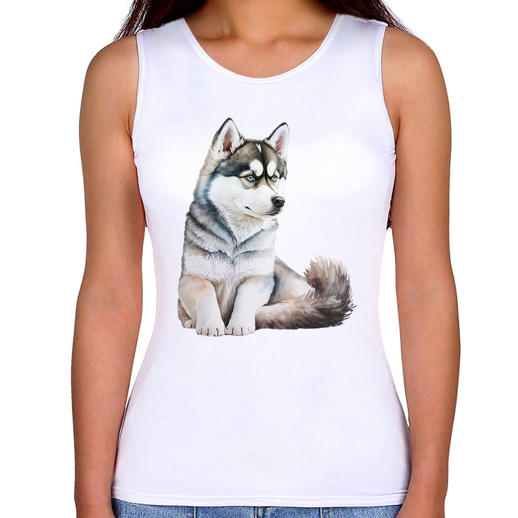 Regata Feminina Cachorro Husky Siberiano