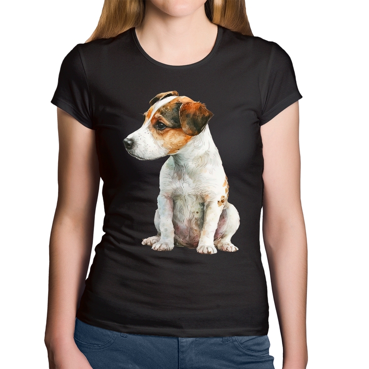 Baby Look Algodão Cachorro Jack Russell Terrier