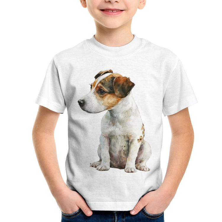 Camiseta Infantil Cachorro Jack Russell Terrier