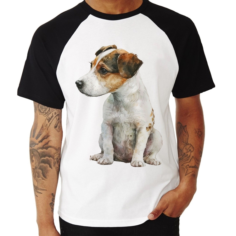 Camiseta Raglan Cachorro Jack Russell Terrier