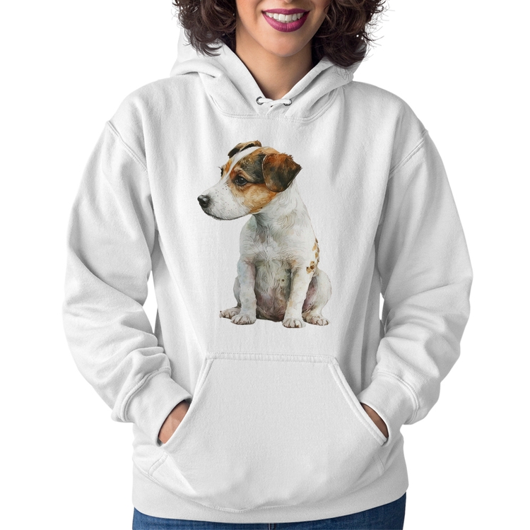 Moletom Feminino Cachorro Jack Russell Terrier - Branco