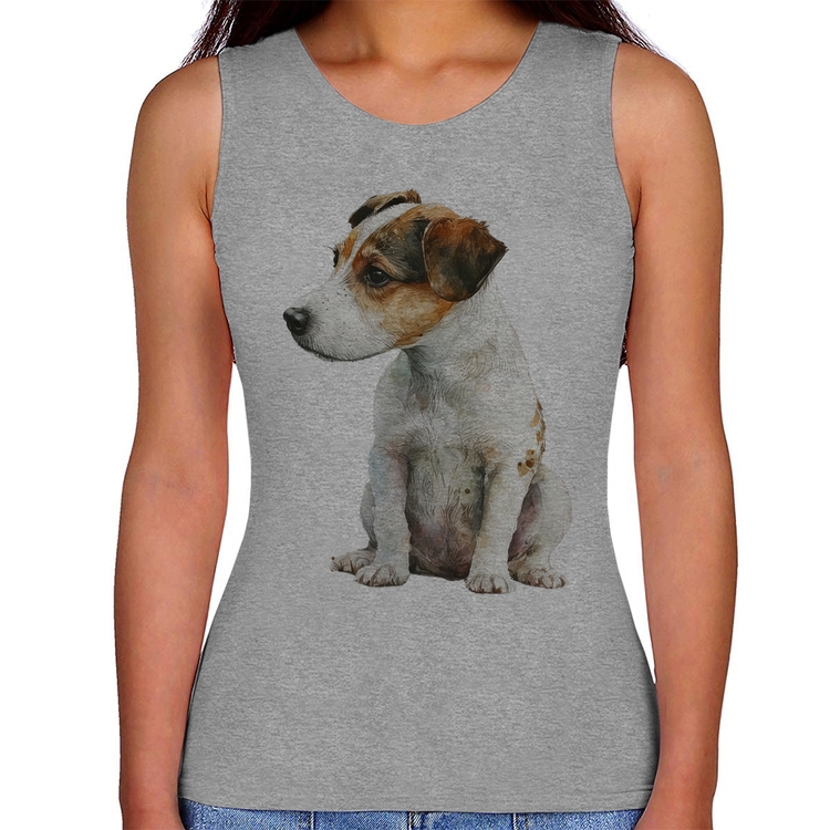 Regata Feminina Cachorro Jack Russell Terrier - Cinza