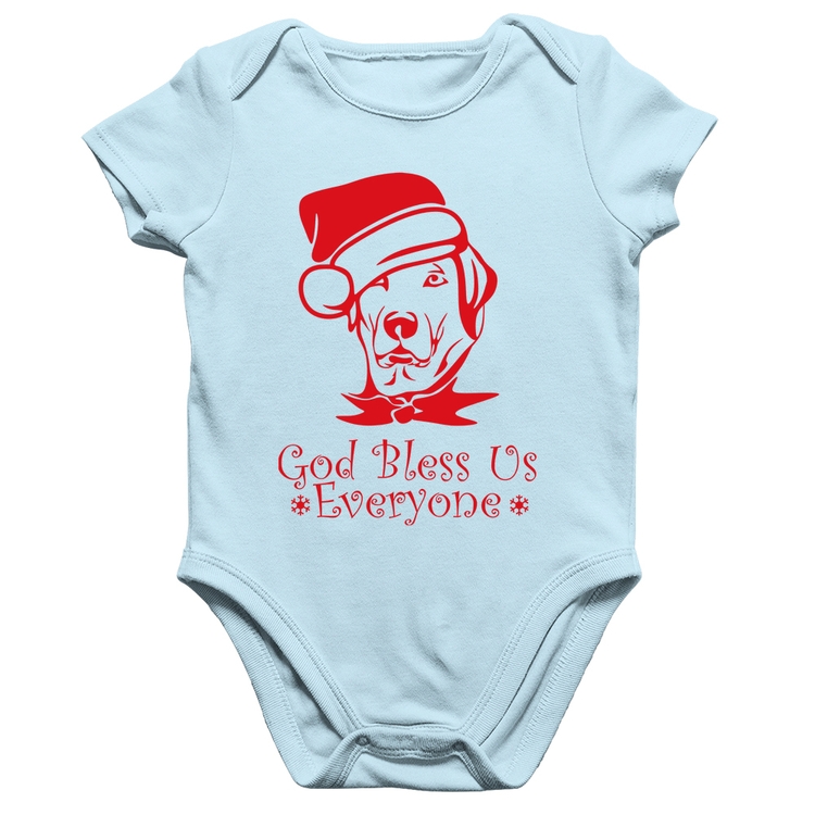 Body Bebê Algodão Cachorro Noel - Azul Bebê