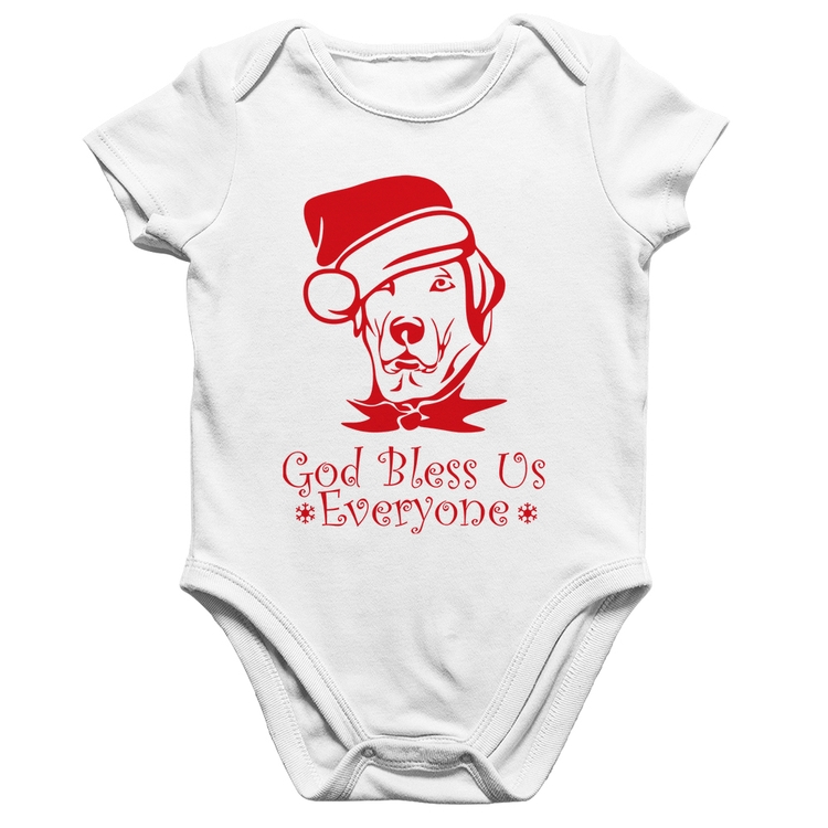 Body Bebê Algodão Cachorro Noel - Branco
