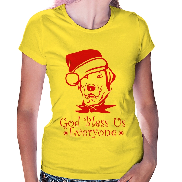 Baby Look Cachorro Noel - Amarela