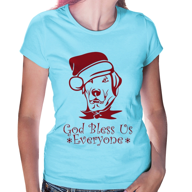 Baby Look Cachorro Noel - Azul Bebê