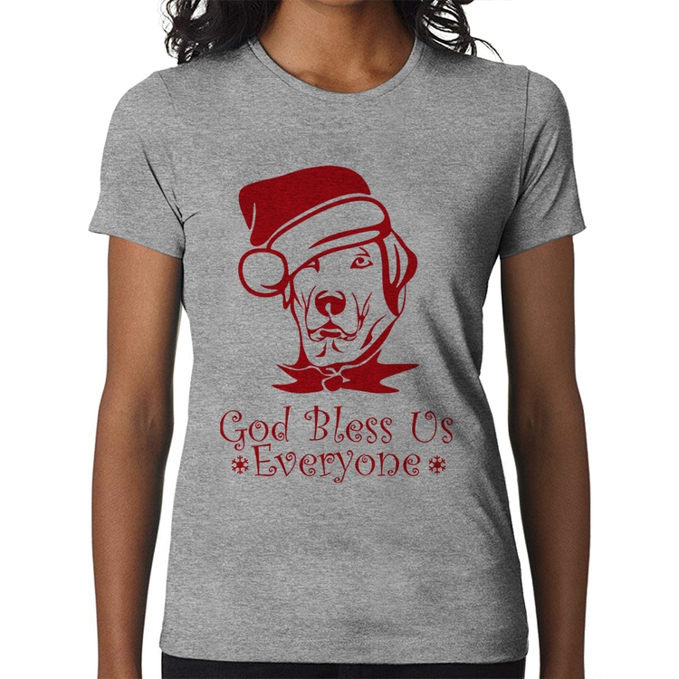 Baby Look Cachorro Noel - Cinza