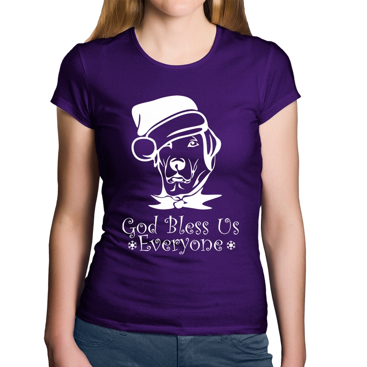 Baby Look Algodão Cachorro Noel - Roxa