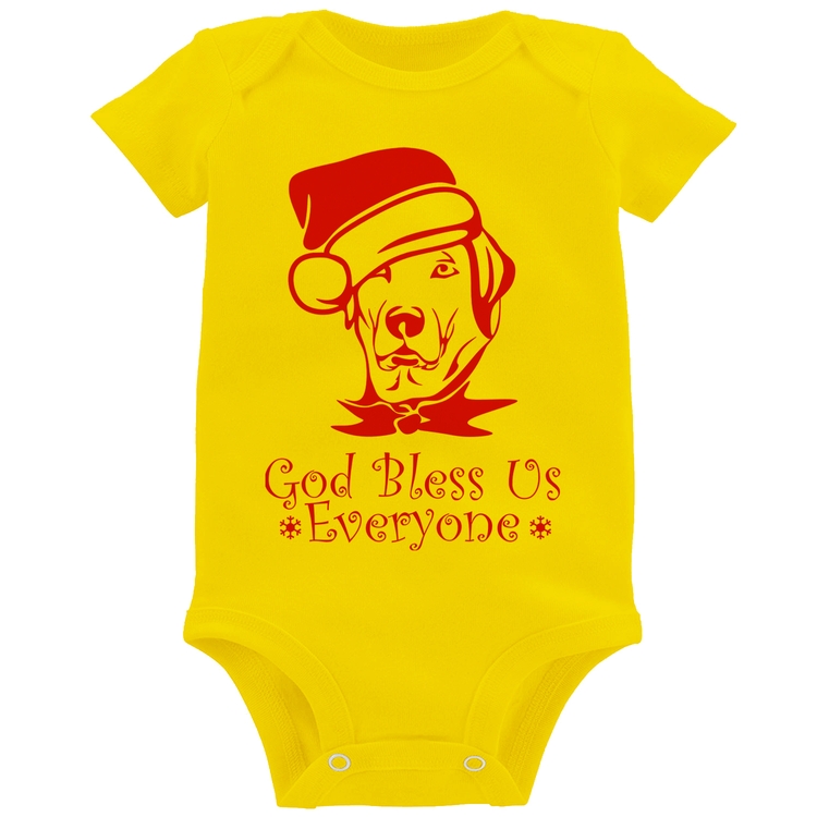 Body Bebê Cachorro Noel - Amarelo