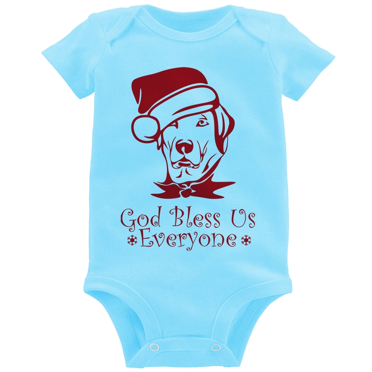 Body Bebê Cachorro Noel - Azul Bebê