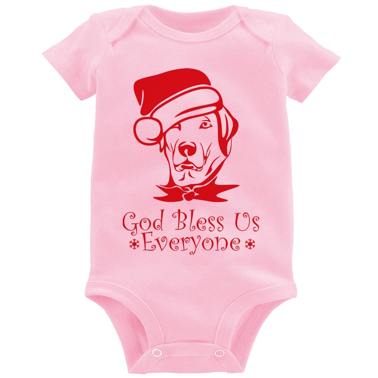 Body Bebê Cachorro Noel - Rosa Bebê