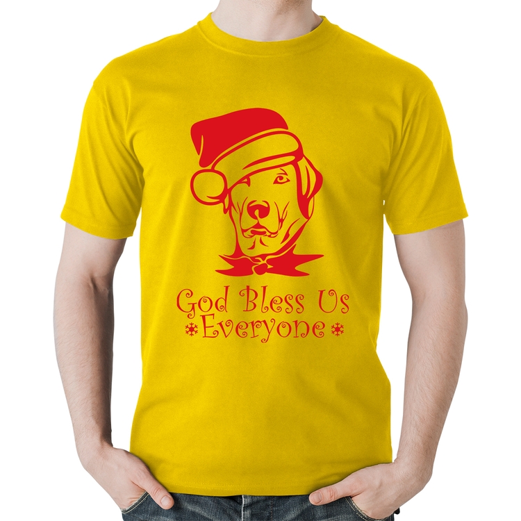 Camiseta Algodão Cachorro Noel - Amarela