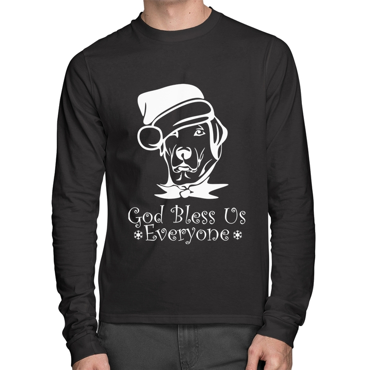 Camiseta Algodão Cachorro Noel Manga Longa