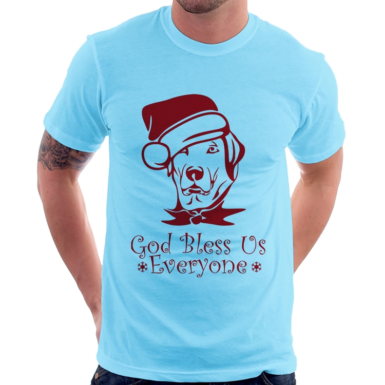 Camiseta Cachorro Noel - Azul Bebê