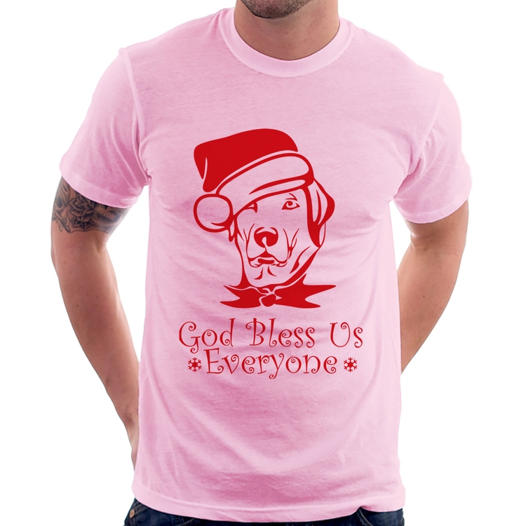 Camiseta Cachorro Noel - Rosa Bebê