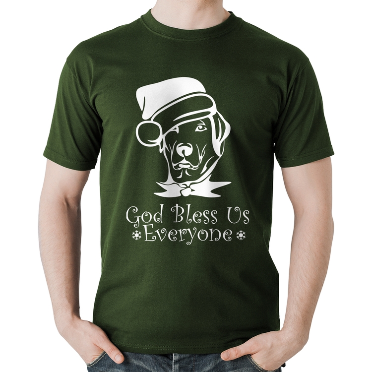 Camiseta Algodão Cachorro Noel - Musgo