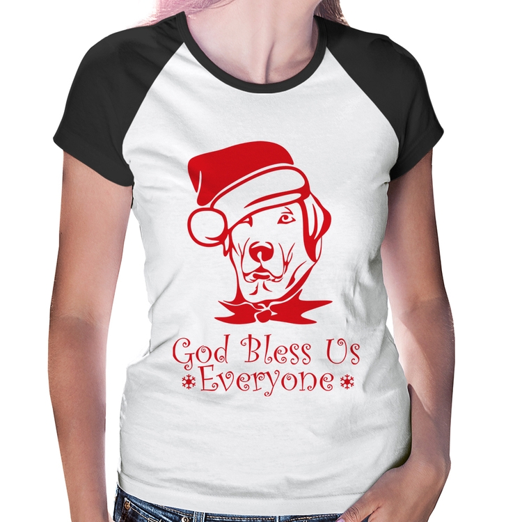 Baby Look Raglan Cachorro Noel