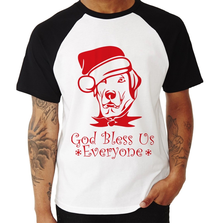 Camiseta Raglan Cachorro Noel