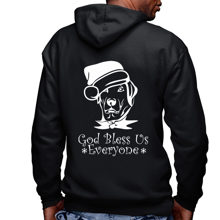 Blusa Moletom Cachorro Noel Masculina com Capuz e Zíper