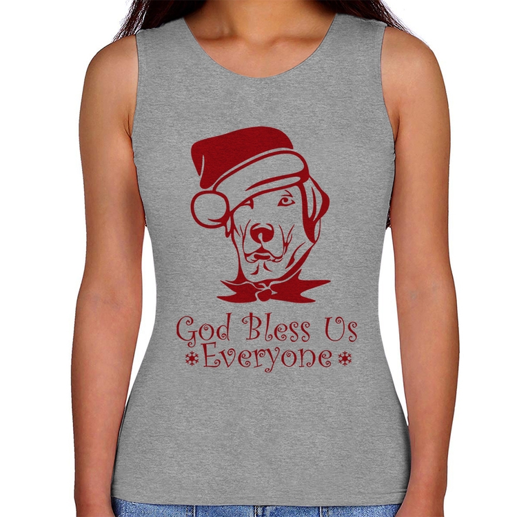 Regata Feminina Cachorro Noel - Cinza