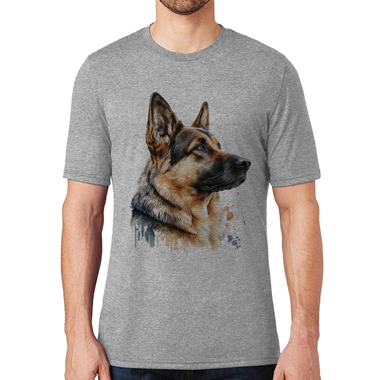 Camiseta Cachorro Pastor Alemão - Cinza