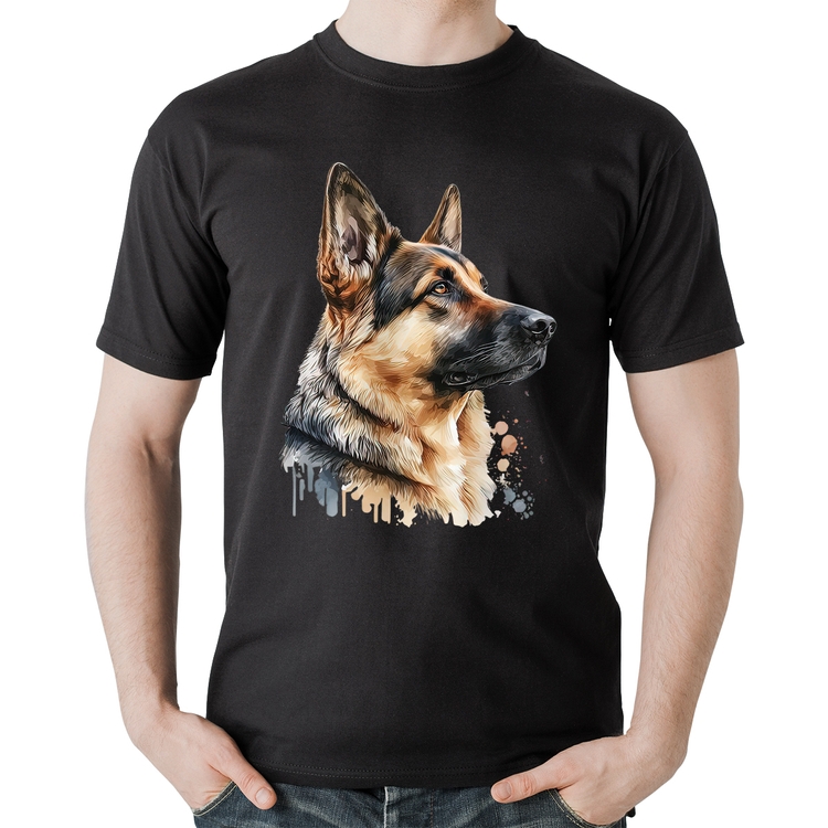 Camiseta Algodão Cachorro Pastor Alemão