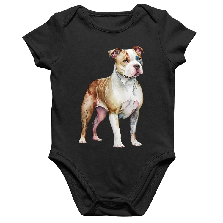 Body Bebê Algodão Cachorro Pitbull