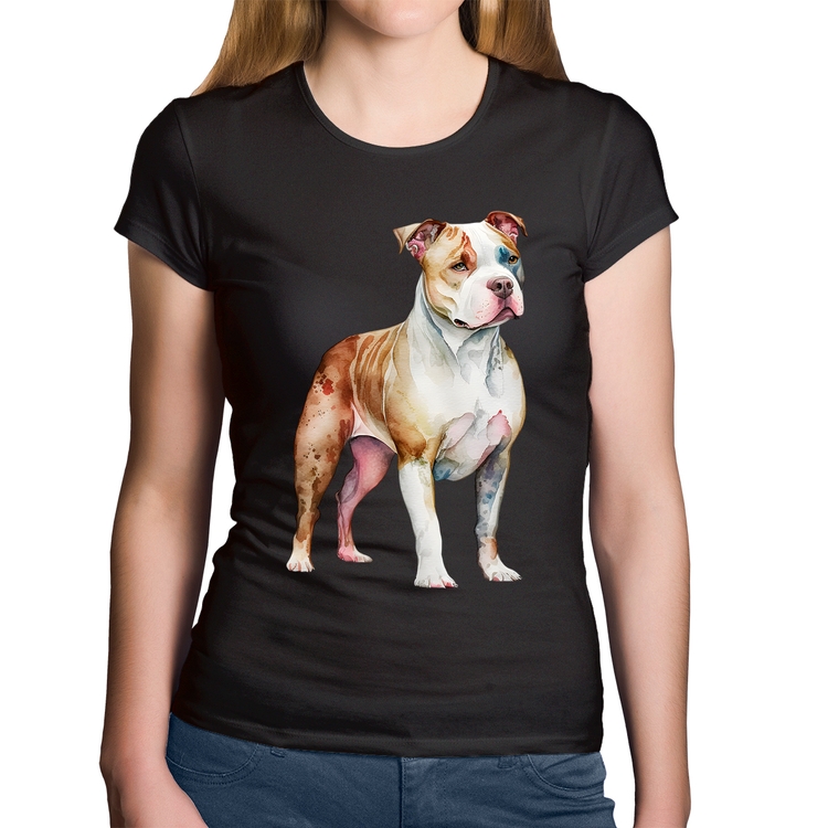Baby Look Algodão Cachorro Pitbull
