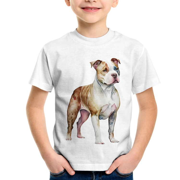 Camiseta Infantil Cachorro Pitbull