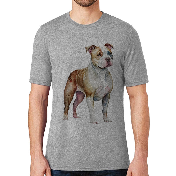 Camiseta Cachorro Pitbull - Cinza
