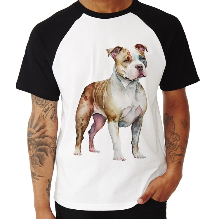 Camiseta Raglan Cachorro Pitbull