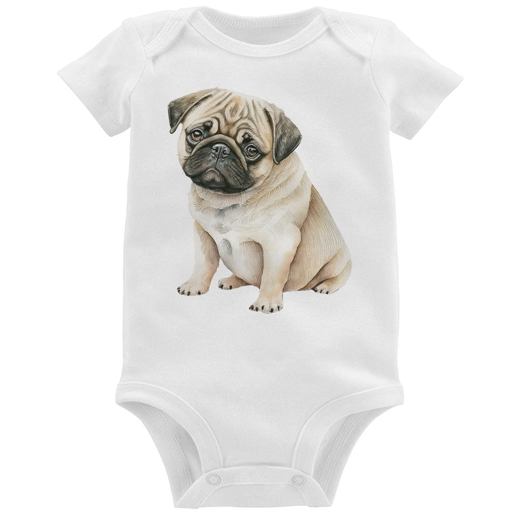 Body Bebê Cachorro Pug