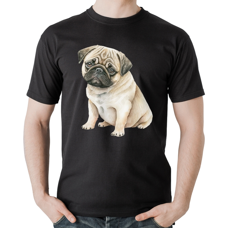 Camiseta Algodão Cachorro Pug