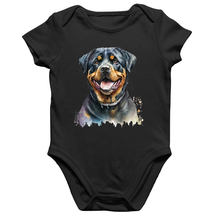 Body Bebê Algodão Cachorro Rottweiler