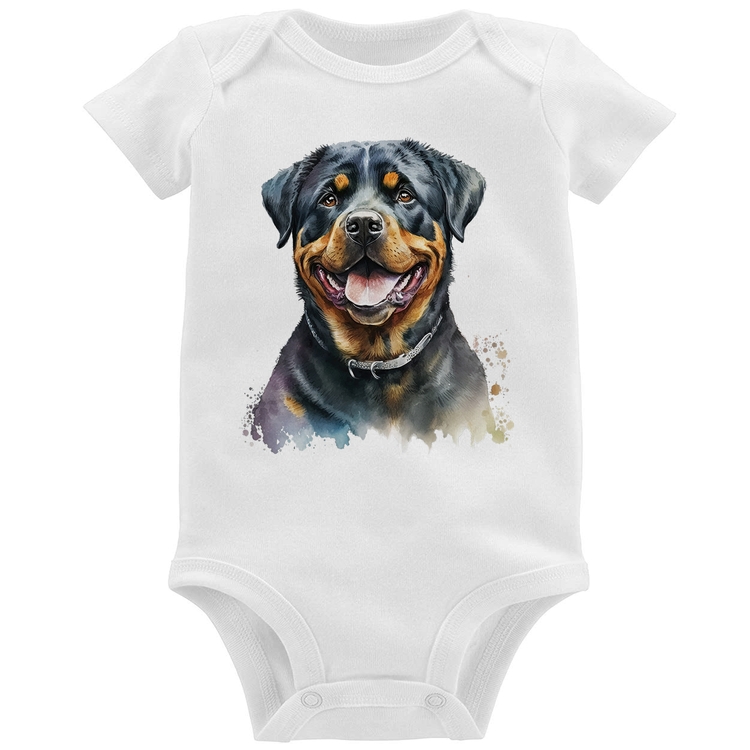 Body Bebê Cachorro Rottweiler