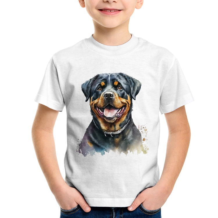 Camiseta Infantil Cachorro Rottweiler