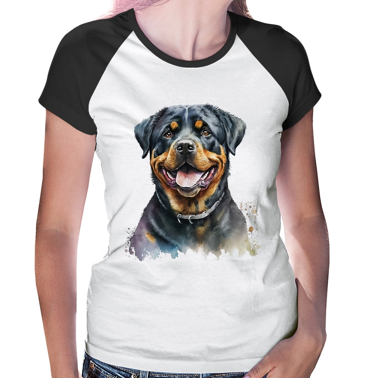 Baby Look Raglan Cachorro Rottweiler