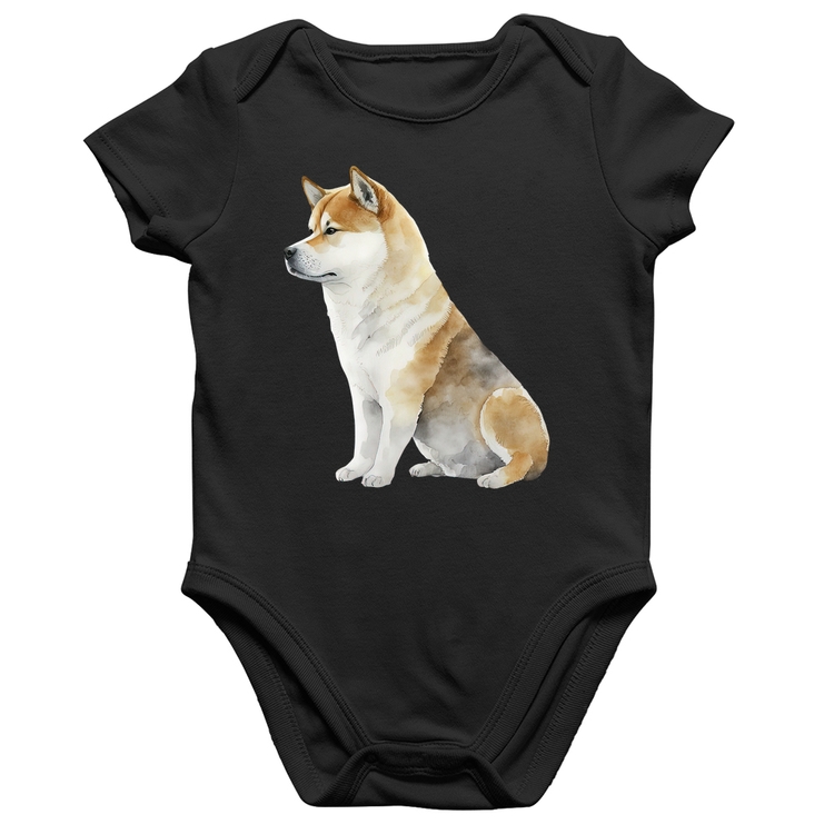 Body Bebê Algodão Cachorro Shiba Inu