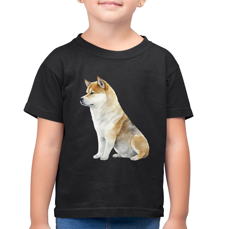 Camiseta Algodão Infantil Cachorro Shiba Inu