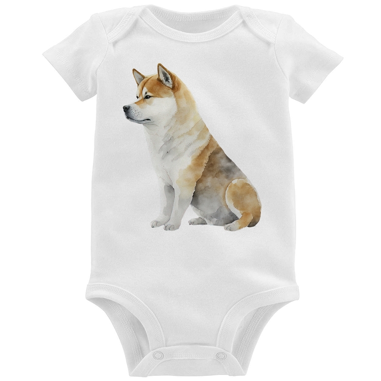 Body Bebê Cachorro Shiba Inu