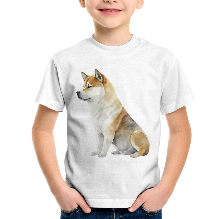 Camiseta Infantil Cachorro Shiba Inu