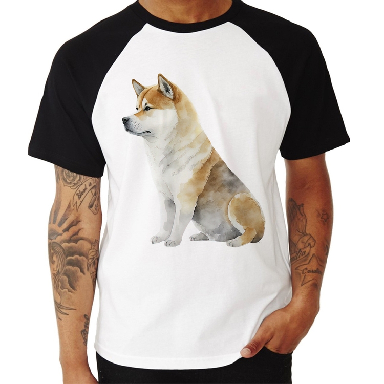 Camiseta Raglan Cachorro Shiba Inu