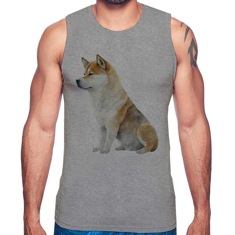 Regata Cachorro Shiba Inu - Cinza