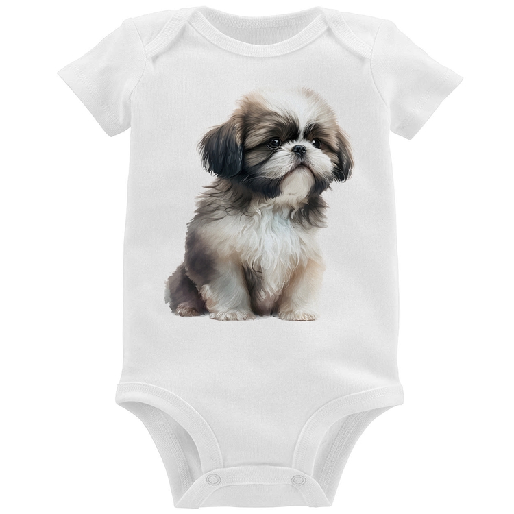 Body Bebê Cachorro Shih Tzu Filhote