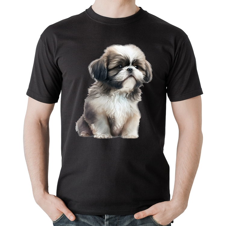 Camiseta Algodão Cachorro Shih Tzu Filhote