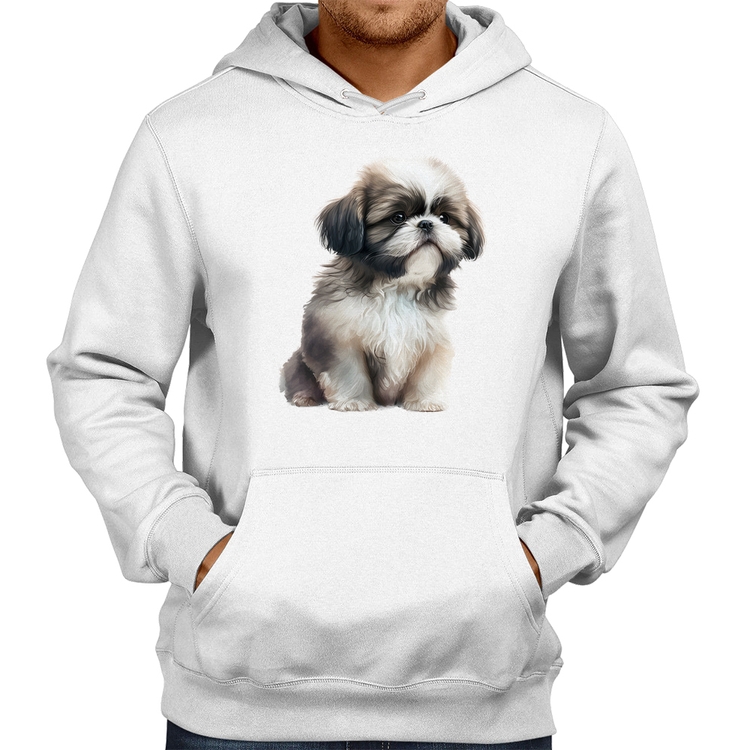 Moletom Cachorro Shih Tzu Filhote - Branco