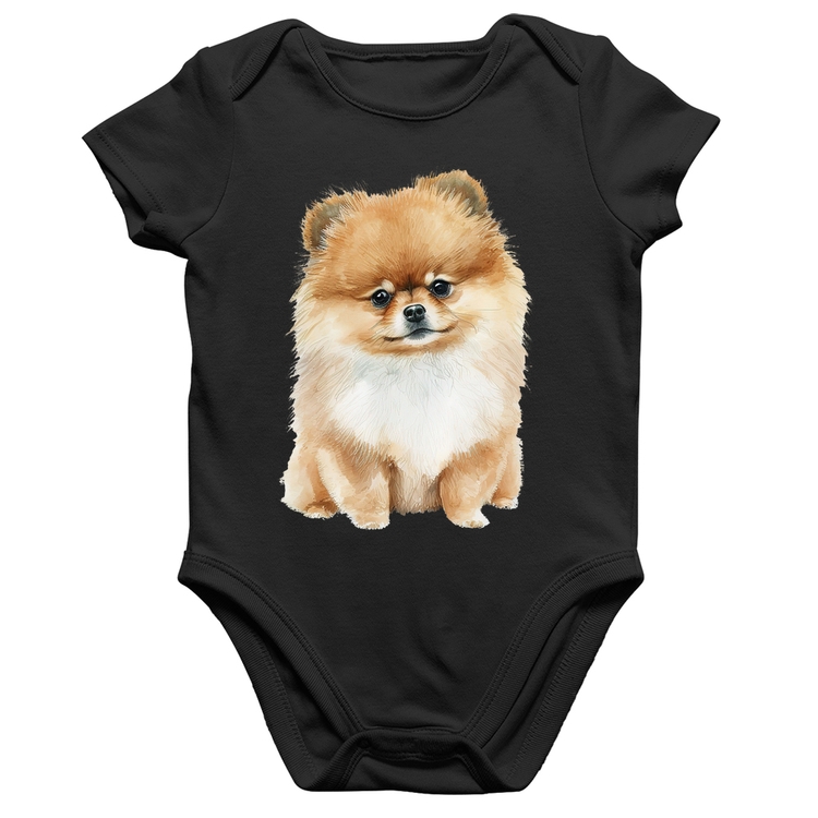 Body Bebê Algodão Cachorro Spitz Alemão Lulu da pomerânia