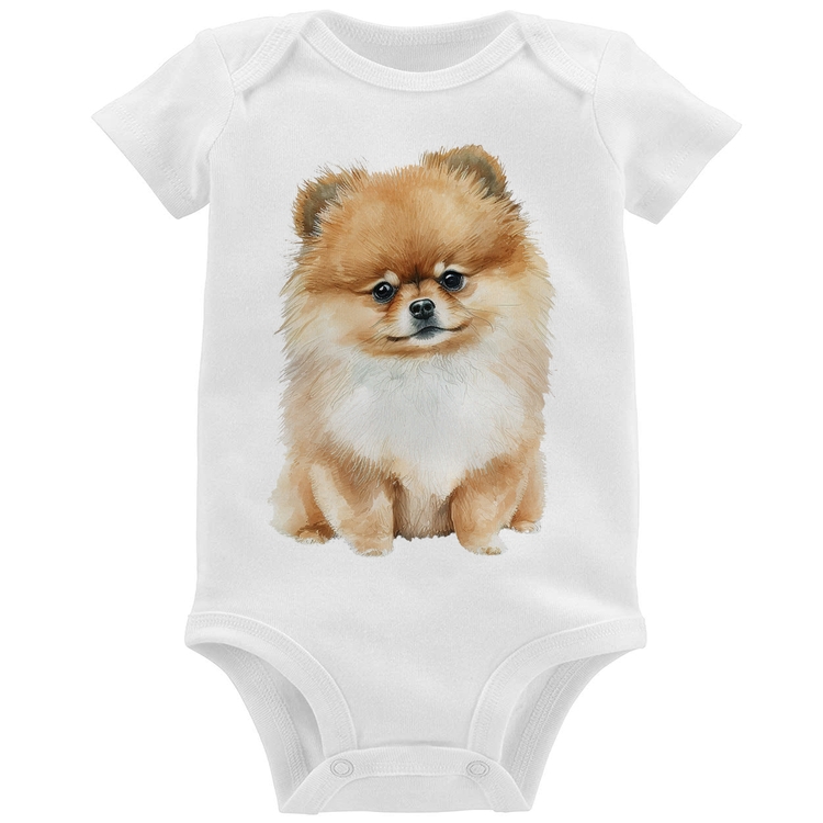 Body Bebê Cachorro Spitz Alemão Lulu da pomerânia