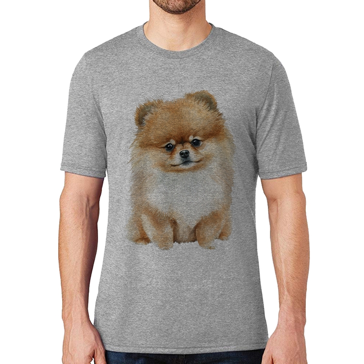 Camiseta Cachorro Spitz Alemão Lulu da pomerânia - Cinza