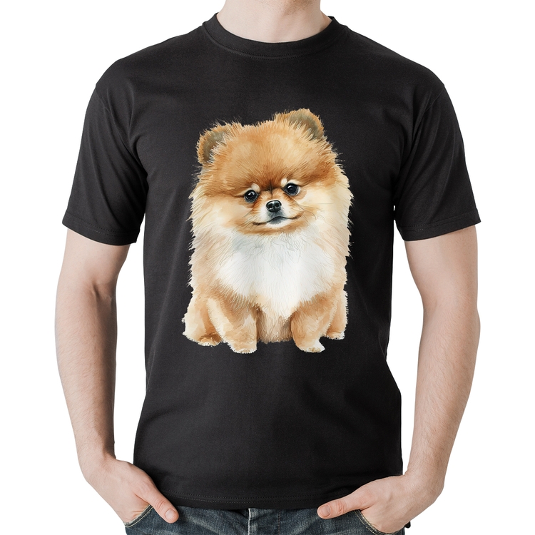 Camiseta Algodão Cachorro Spitz Alemão Lulu da pomerânia